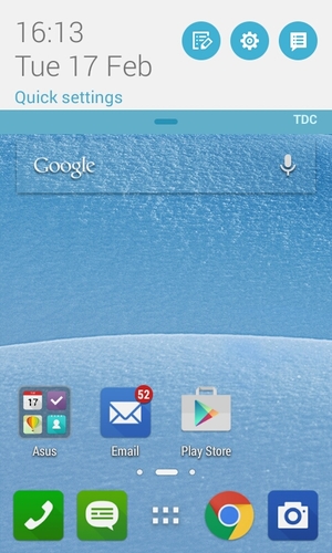 Slide down the top menu