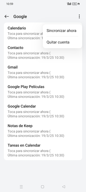 Seleccione Sincronizar ahora