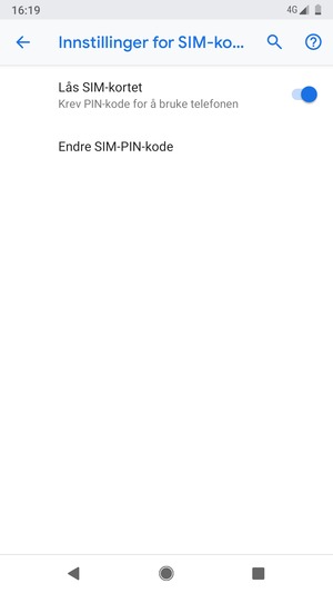 Velg Endre SIM-PIN-kode