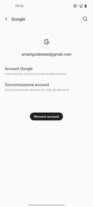 Seleziona Sincronizzazione account