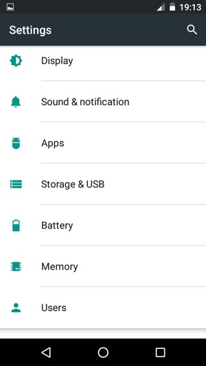 Scroll to and select Battery