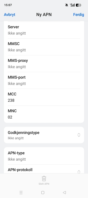 Bla ned og skriv inn MMS-informasjon