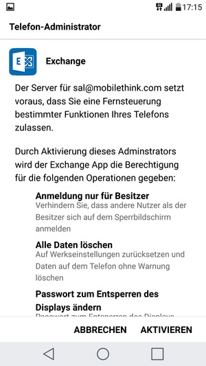 Wählen Sie AKTIVIEREN