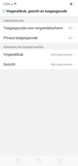 Selecteer Toegangscode voor vergrendelscherm