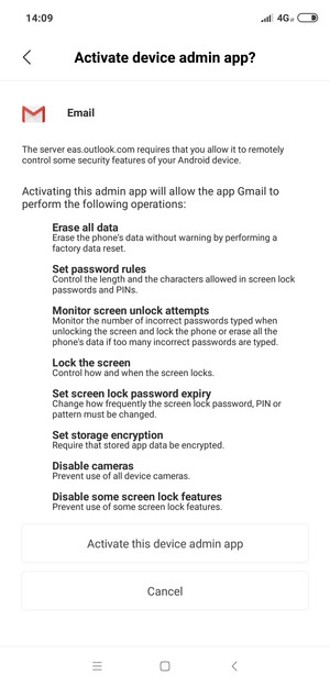 Select Activate this device admin app