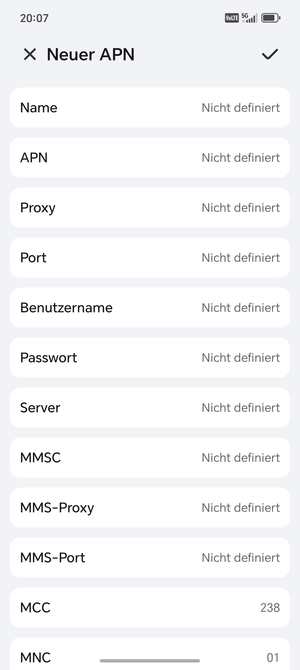 Geben Sie MMS-Informationen ein