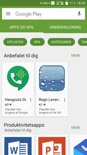 Vælg søgefeltet