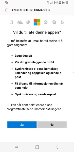 Velg Ja