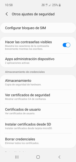 Seleccione Configurar bloqueo de SIM