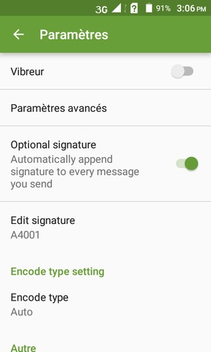 Faites défiler et sélectionnez Paramètres avancés