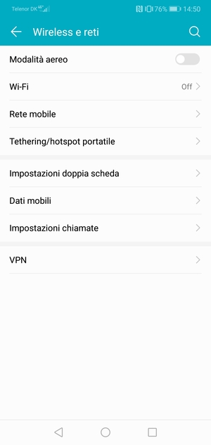 Seleziona Rete mobile