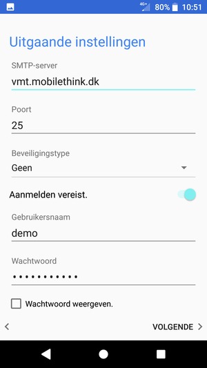Voer Uitgaand serveradres in