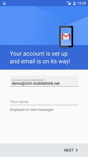 Give your account a name and enter your name. Select NEXT