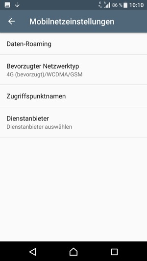 Wählen Sie Daten-Roaming
