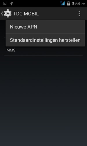 Als uw scherm er zo uitziet, selecteert u de Menu-knop en selecteert u vervolgens Standaardinstellingen herstel