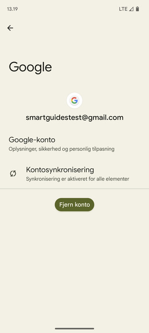 Vælg Kontosynkronisering
