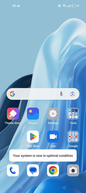 Slide down the top menu