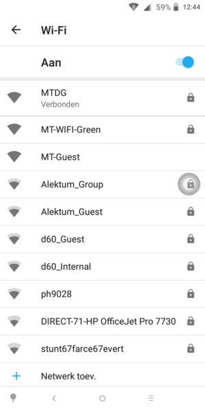 U bent nu verbonden met het WiFi-netwerk