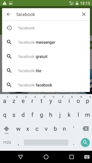 Saisissez le nom de l'appli et sélectionnez Rechercher