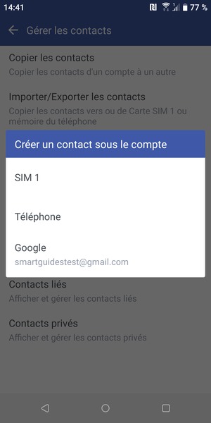 Sélectionnez votre compte Google