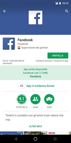 Seleziona INSTALLA