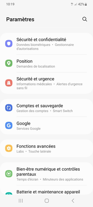 Faites défiler et sélectionnez Comptes et sauvegarde