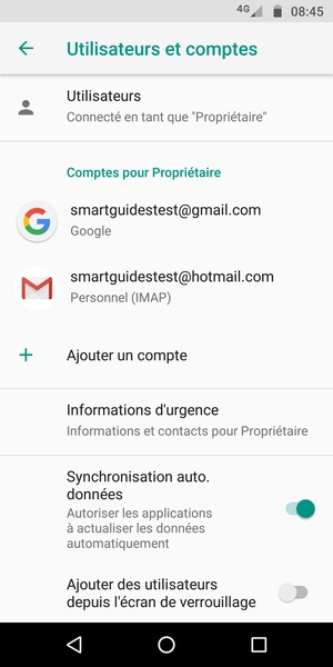 Sélectionnez votre compte Google
