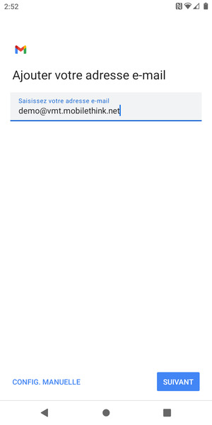 Saisissez votre adresse e-mail et sélectionnez SUIVANT
