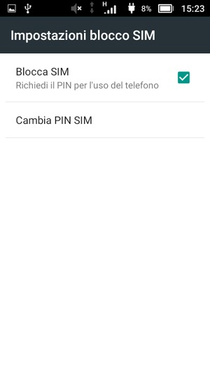 Seleziona Cambia PIN SIM
