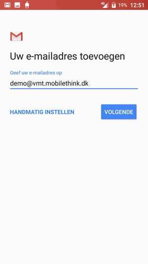 Voer uw e-mailadres in en selecteer VOLGENDE