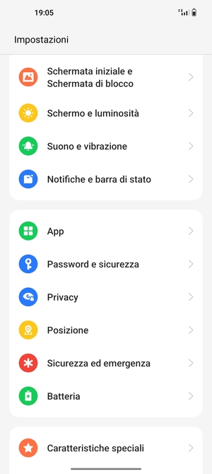 Scorri e seleziona Password e sicurezza