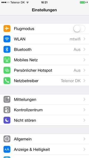 Wählen Sie Mobiles Netz