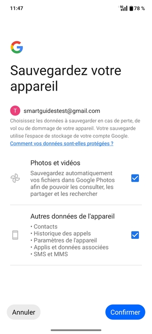 Sélectionnez votre options préférées et sélectionnez Confirmer