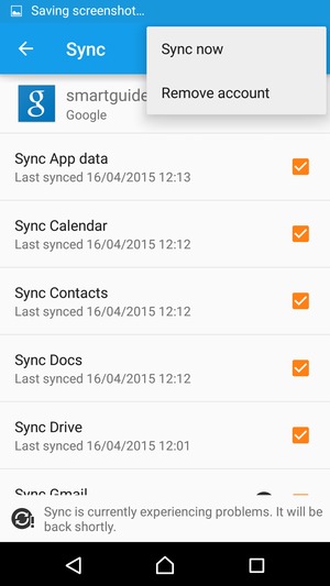 Select Sync now