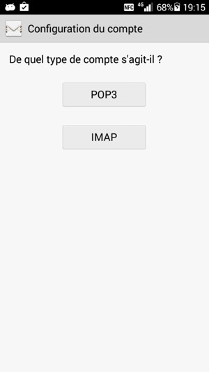 Sélectionnez POP3 ou IMAP
