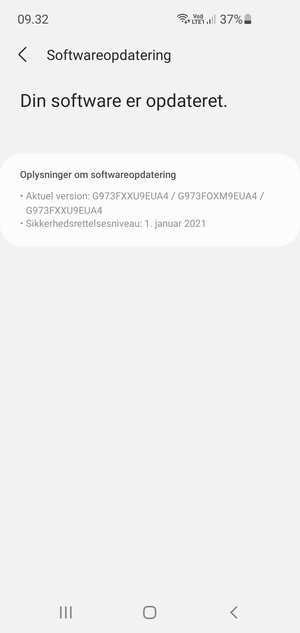 Hvis din telefon er opdateret, vil du se følgende skærmbillede