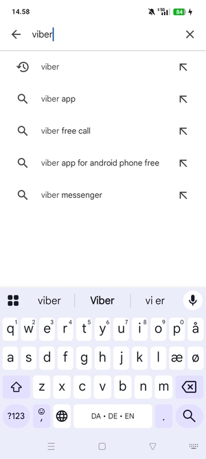 Indtast navnet på appen og vælg Søg