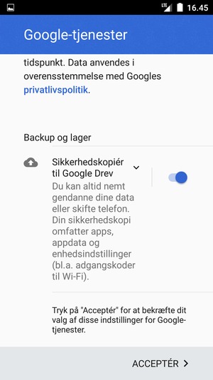 Vælg ACCEPTÉR