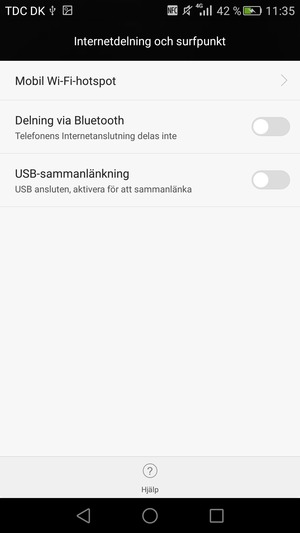 Välj Mobil Wi-Fi-hotspot