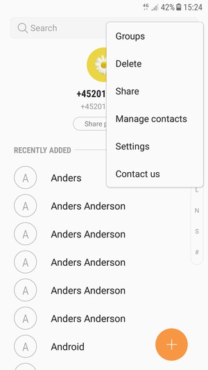 Select Manage contacts