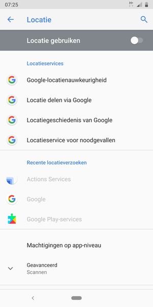 Schakel Locatie gebruiken uit