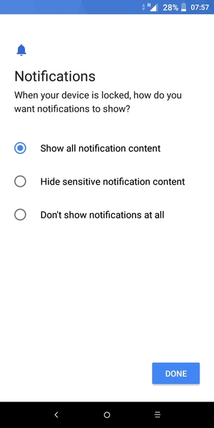Select your preferred option and select DONE