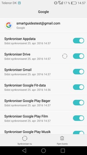 Vælg Synkroniser nu