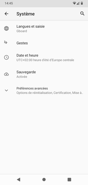 Sélectionnez Préférénces avancées