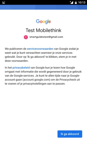 Selecteer Ik ga akkoord