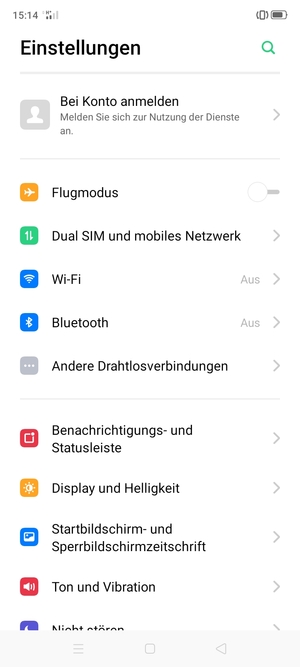 Wählen Sie Dual SIM und mobiles Netzwerk