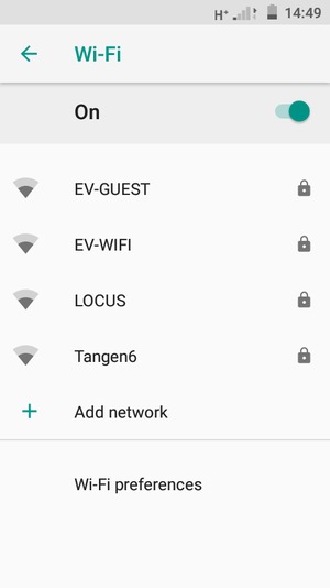 Select the wireless network you want to connect to