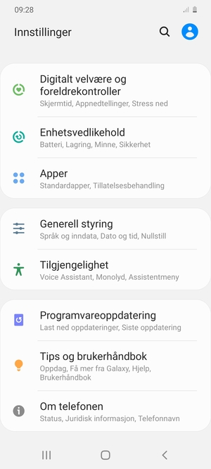 Bla til og velg Programvareoppdatering