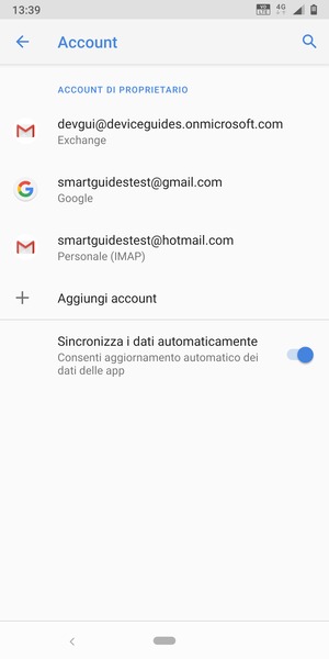Seleziona il tuo account Google