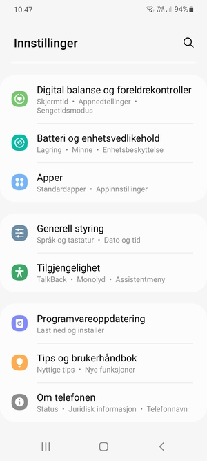 Bla til og velg Programvareoppdatering